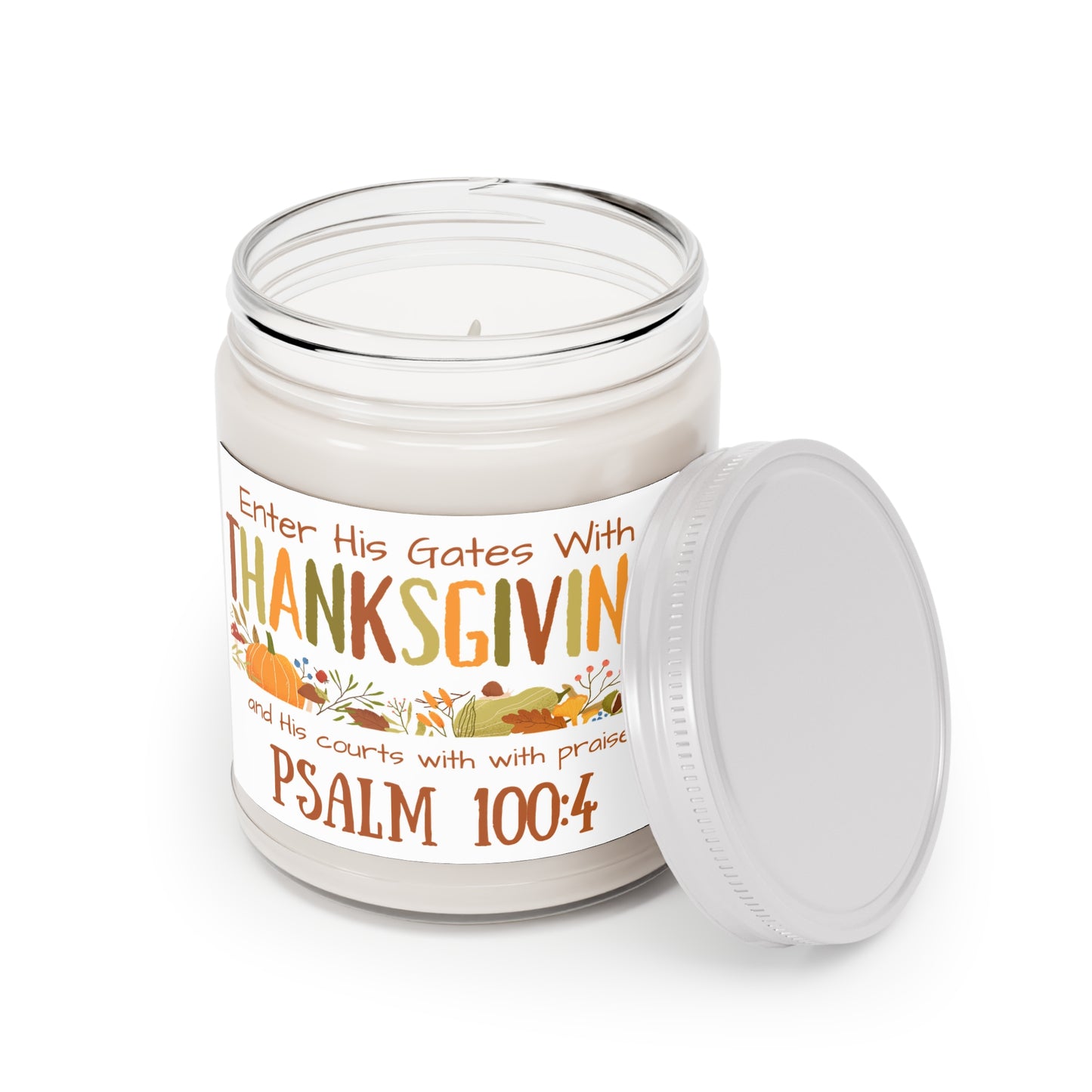 Thanksgiving Psalm 100:4 Scented Candles, 9oz