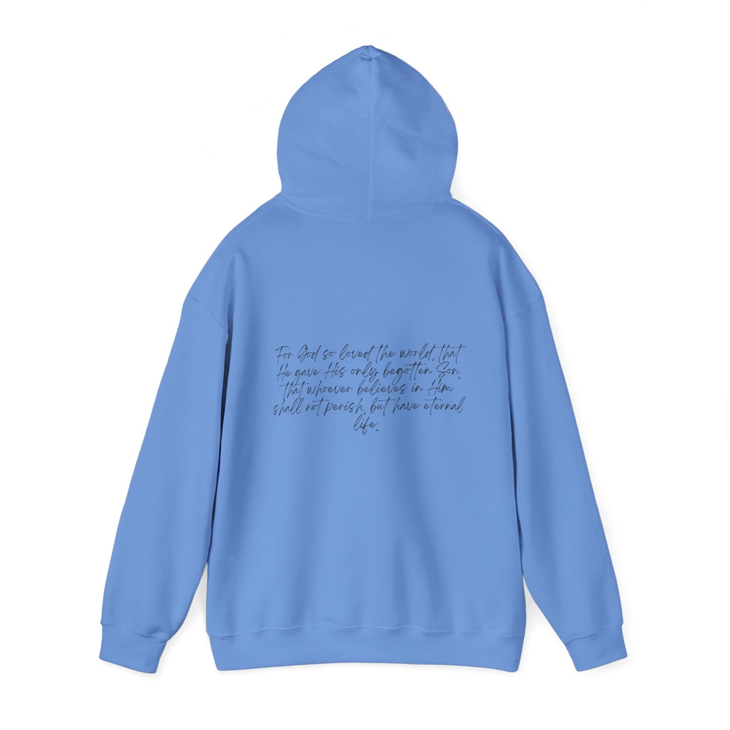 John 3:16 w/ Full Scripture On Back Unisex Heavy Blend™ Hooded Sweatshirt