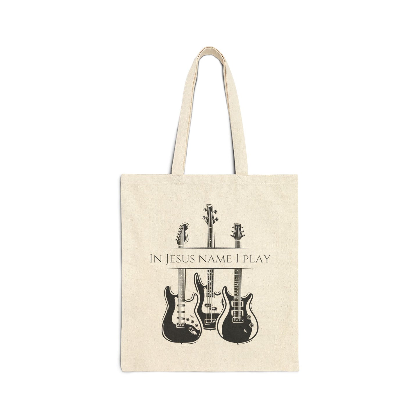 In Jesus Name I Play w/ Psalm 150:4 Cotton Canvas Tote Bag