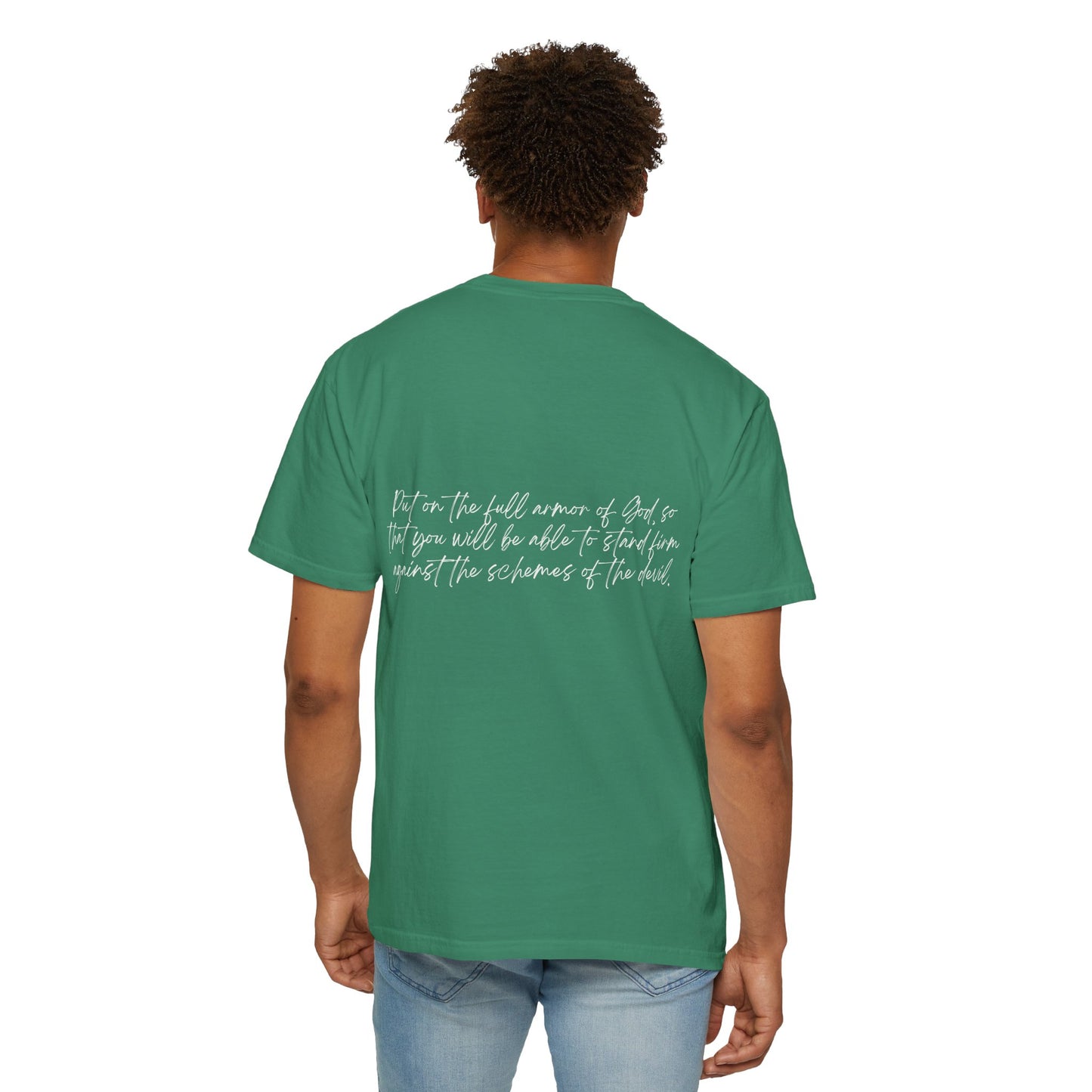 Ephesians 6:11 Armor w/ Full Scripture on Back Unisex Garment-Dyed T-shirt