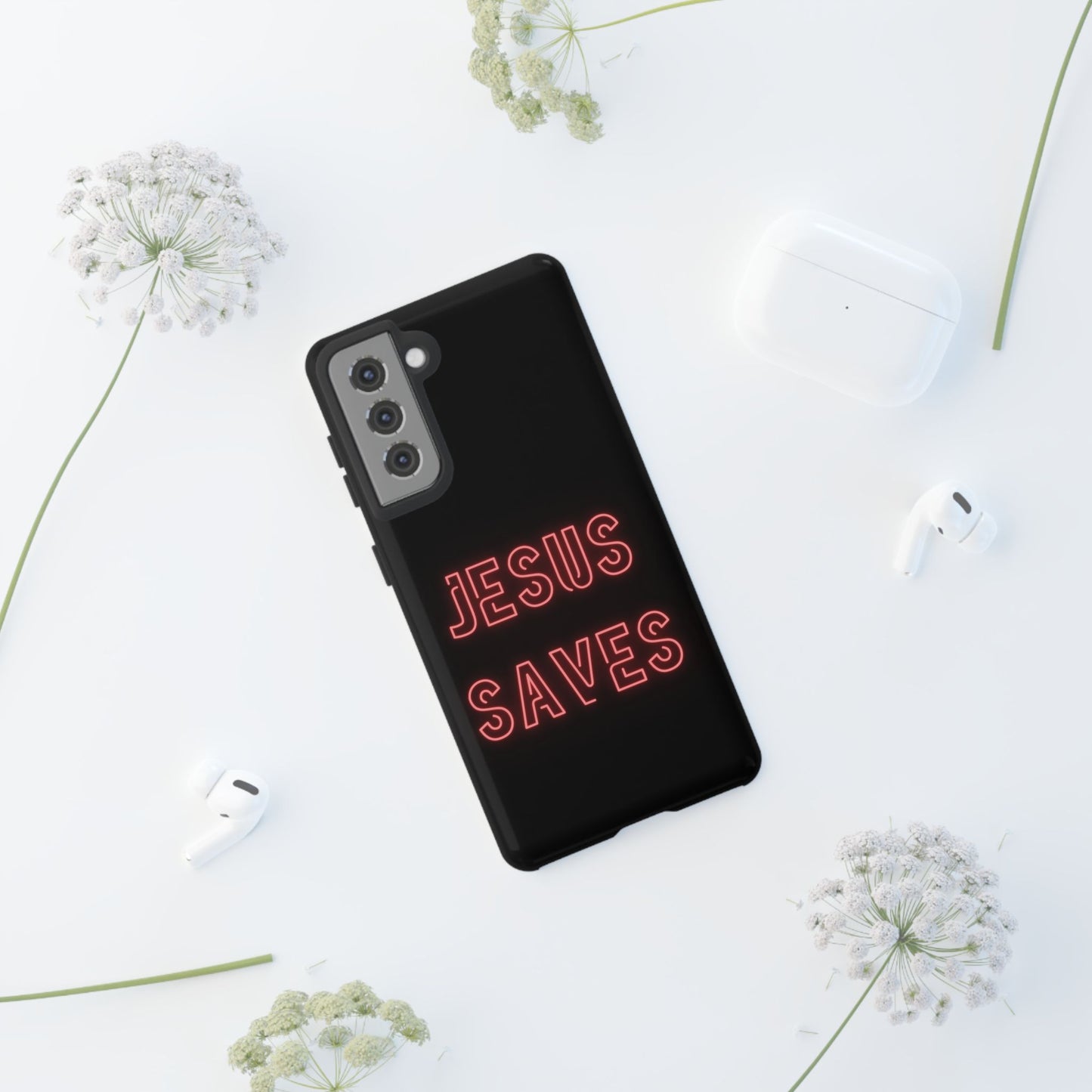 Jesus Saves Neon Signage Tough Cases Iphone Samsung Google