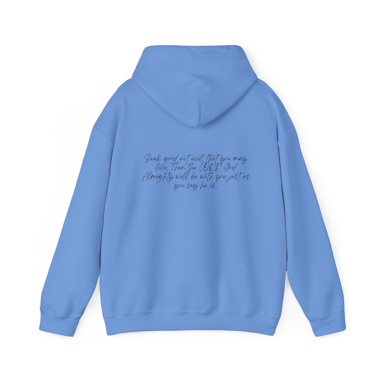 Amos 5:14 w/ Full Scripture on Back Unisex Heavy Blend™ Hooded Sweatshirt