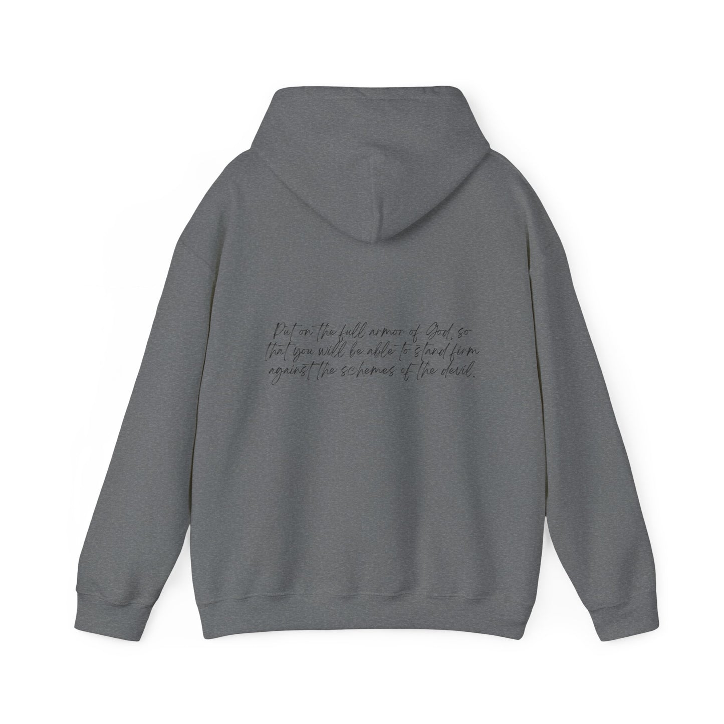 Ephesians 6:11 Armor w/ Full Scripture on Back Unisex Heavy Blend™ Hooded Sweatshirt