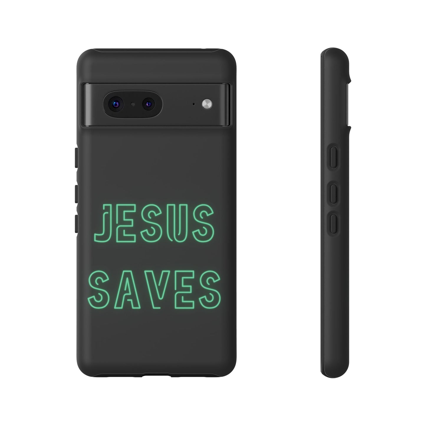 Jesus Saves Neon Signage Green Tough Cases