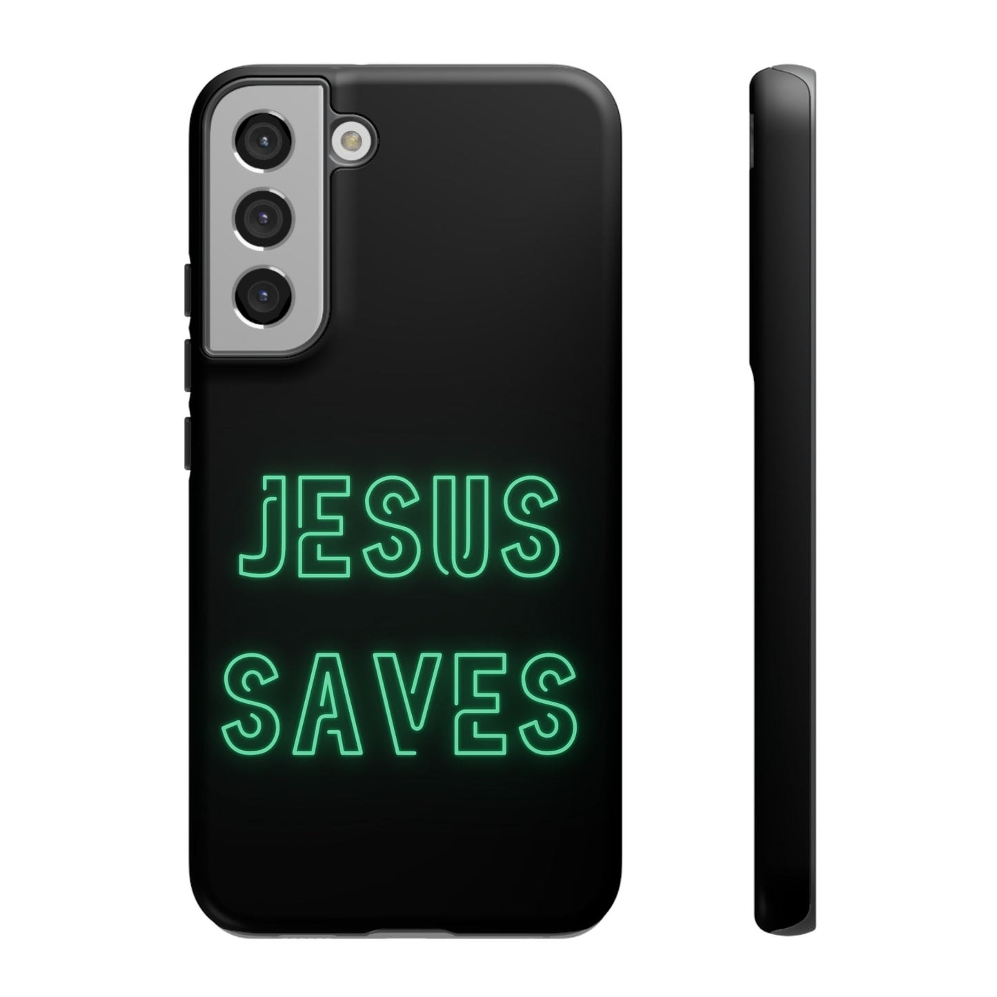 Jesus Saves Neon Signage Green Tough Cases