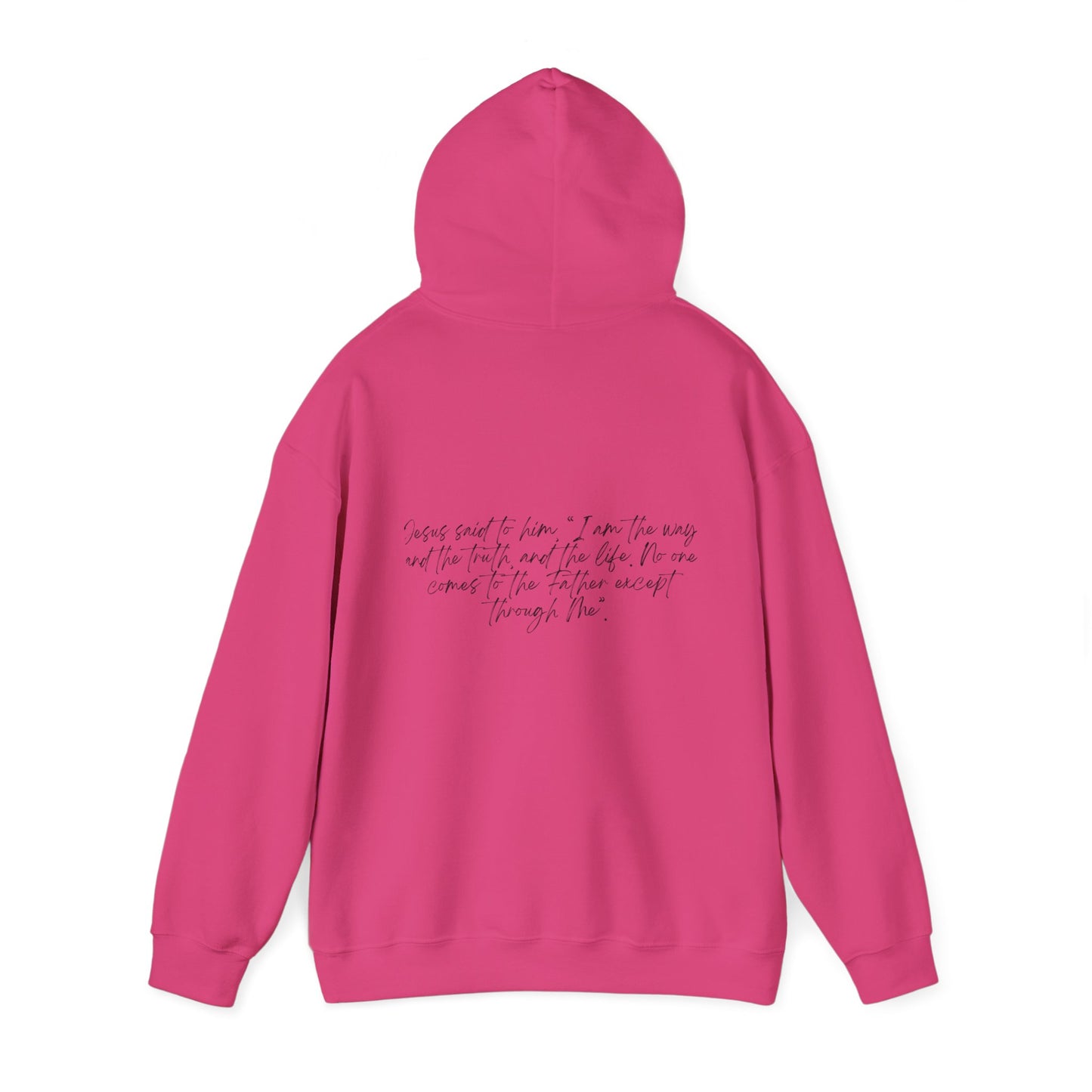 John 14:6 w/ Full Scripture On Back Unisex Heavy Blend™ Hooded Sweatshirt