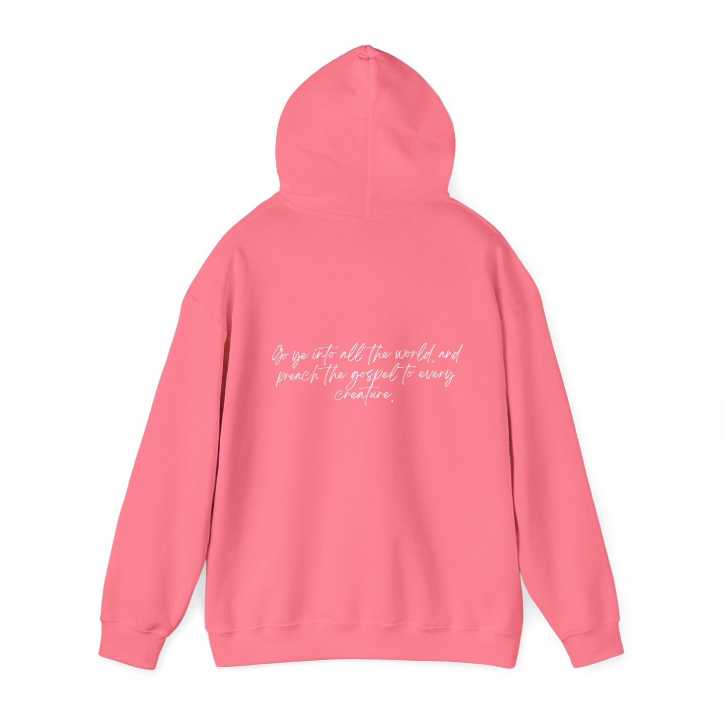 Mark 16:15 w/ Full Scripture On Back Unisex Heavy Blend™ Hooded Sweatshirt