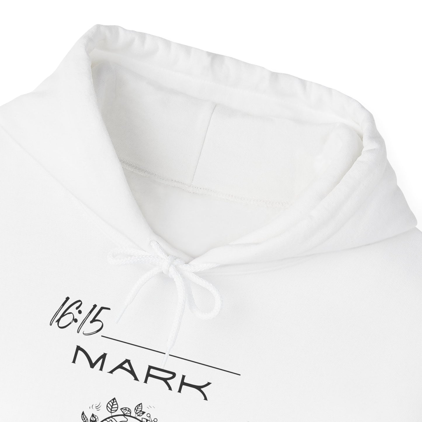 Mark 16:15 w/ Full Scripture On Back Unisex Heavy Blend™ Hooded Sweatshirt