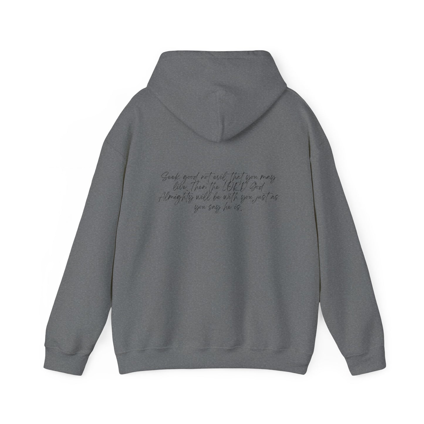 Amos 5:14 w/ Full Scripture on Back Unisex Heavy Blend™ Hooded Sweatshirt